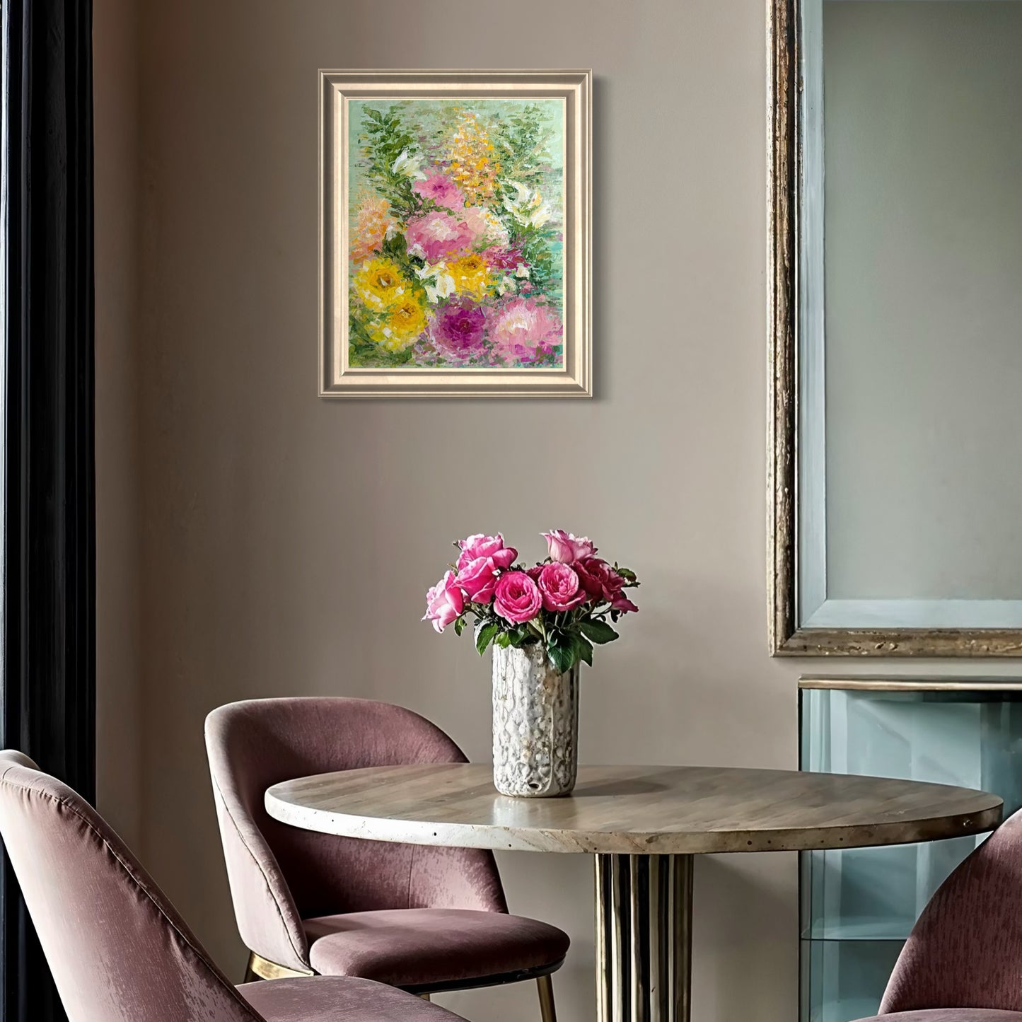 My painted garden. Pink bouquet