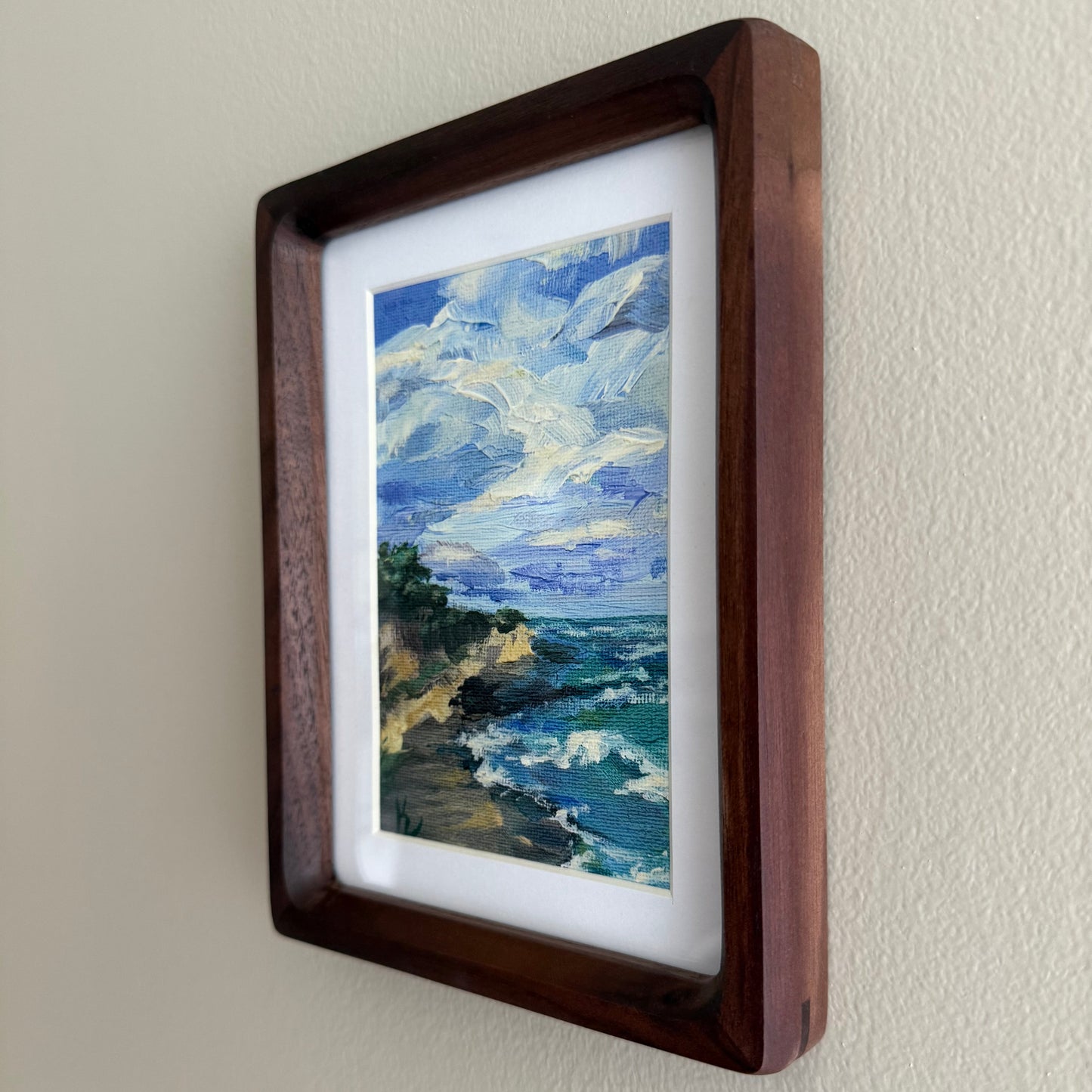 Sand dunes. Teal. Print, framed