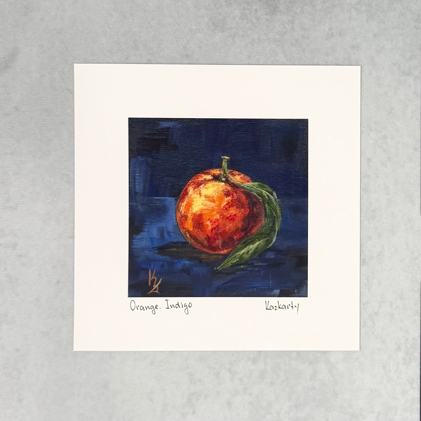 Orange. Indigo. Print.