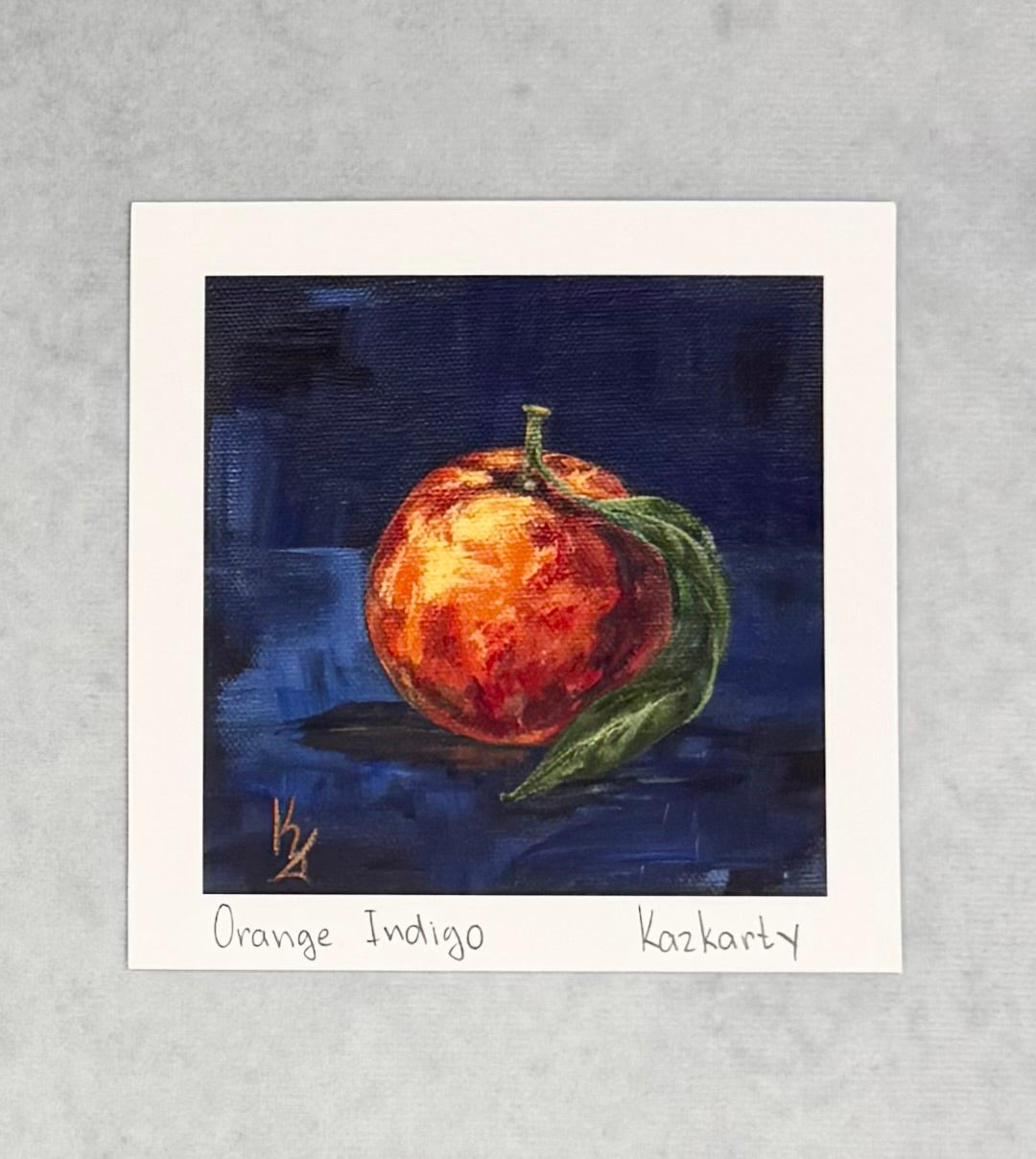 Orange. Indigo. Print.