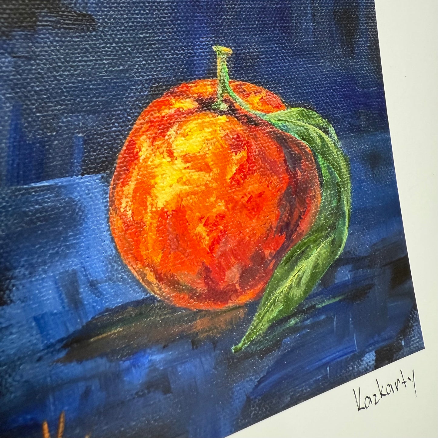 Orange. Indigo. Print.