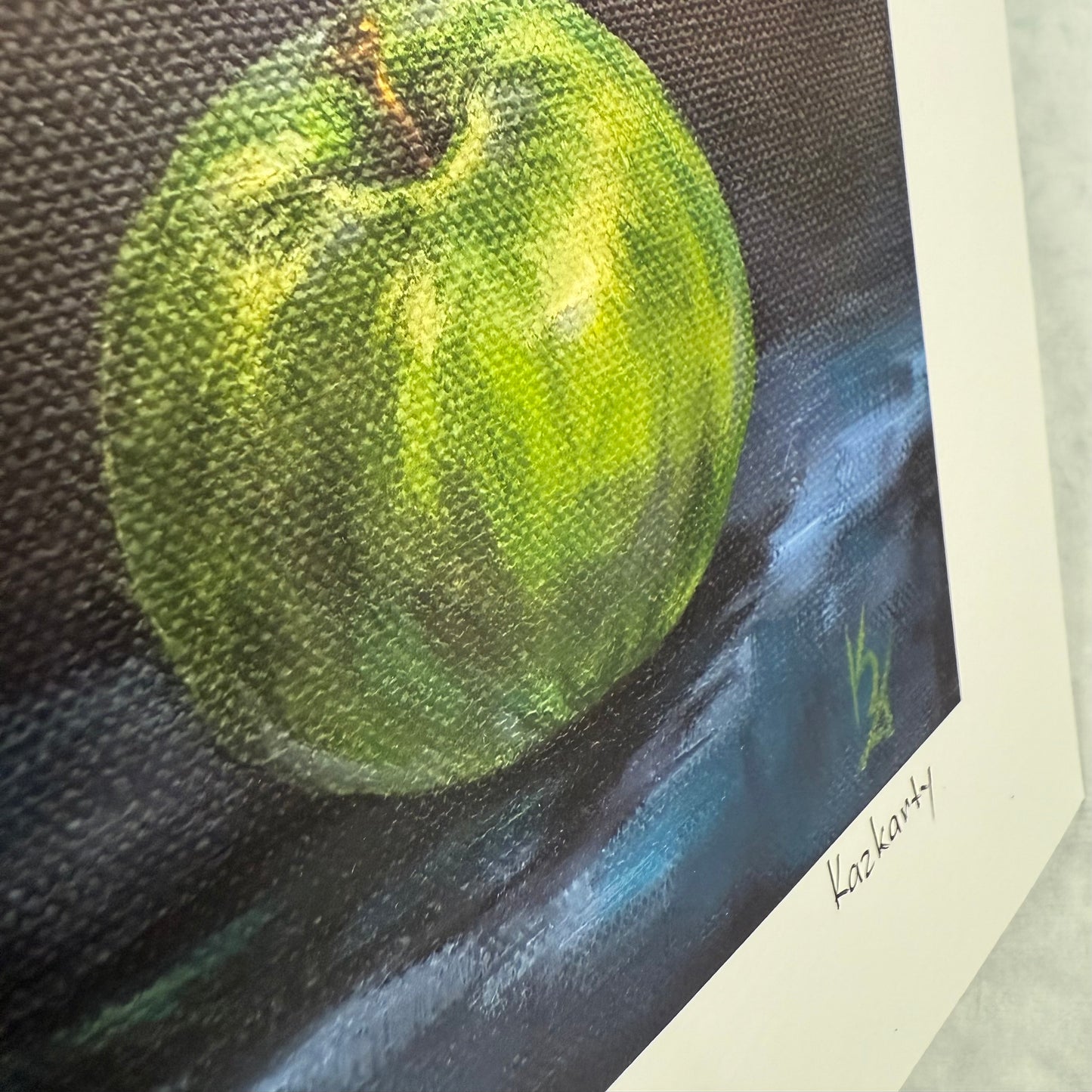 Granny apple. Slate. Print
