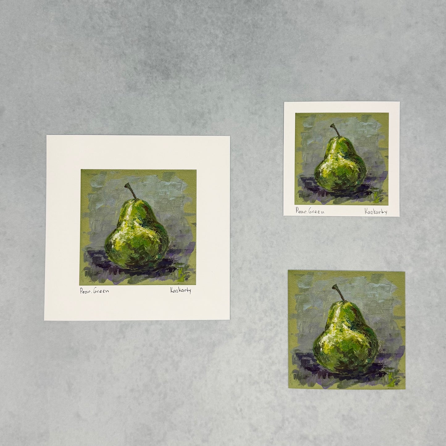 Pear. Green. Print