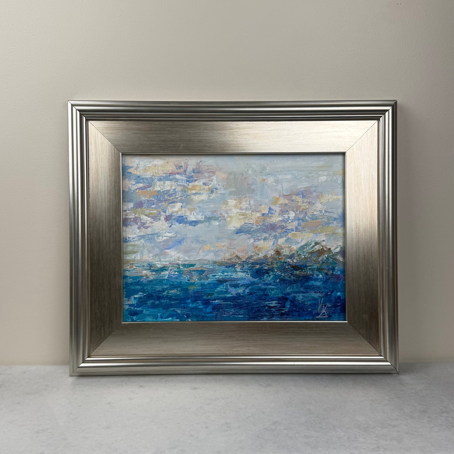 Salty breeze. Plum clouds, framed