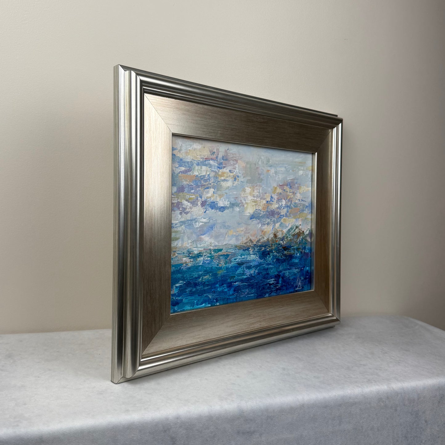 Salty breeze. Plum clouds, framed