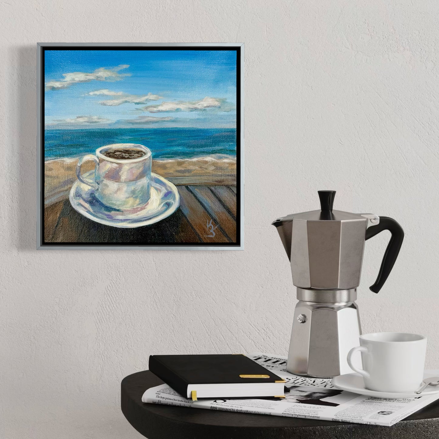 Coffee Breeze. Blue. Print