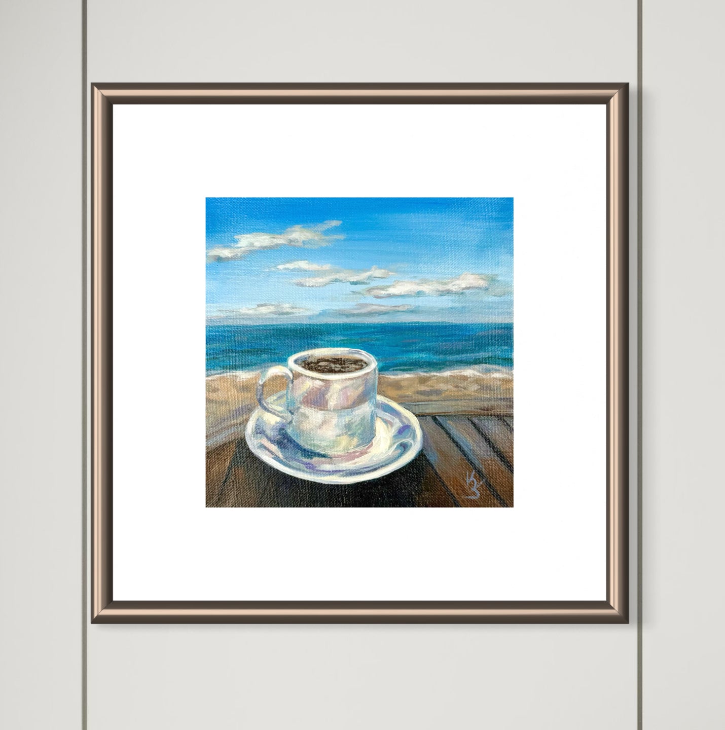 Coffee Breeze. Blue. Print