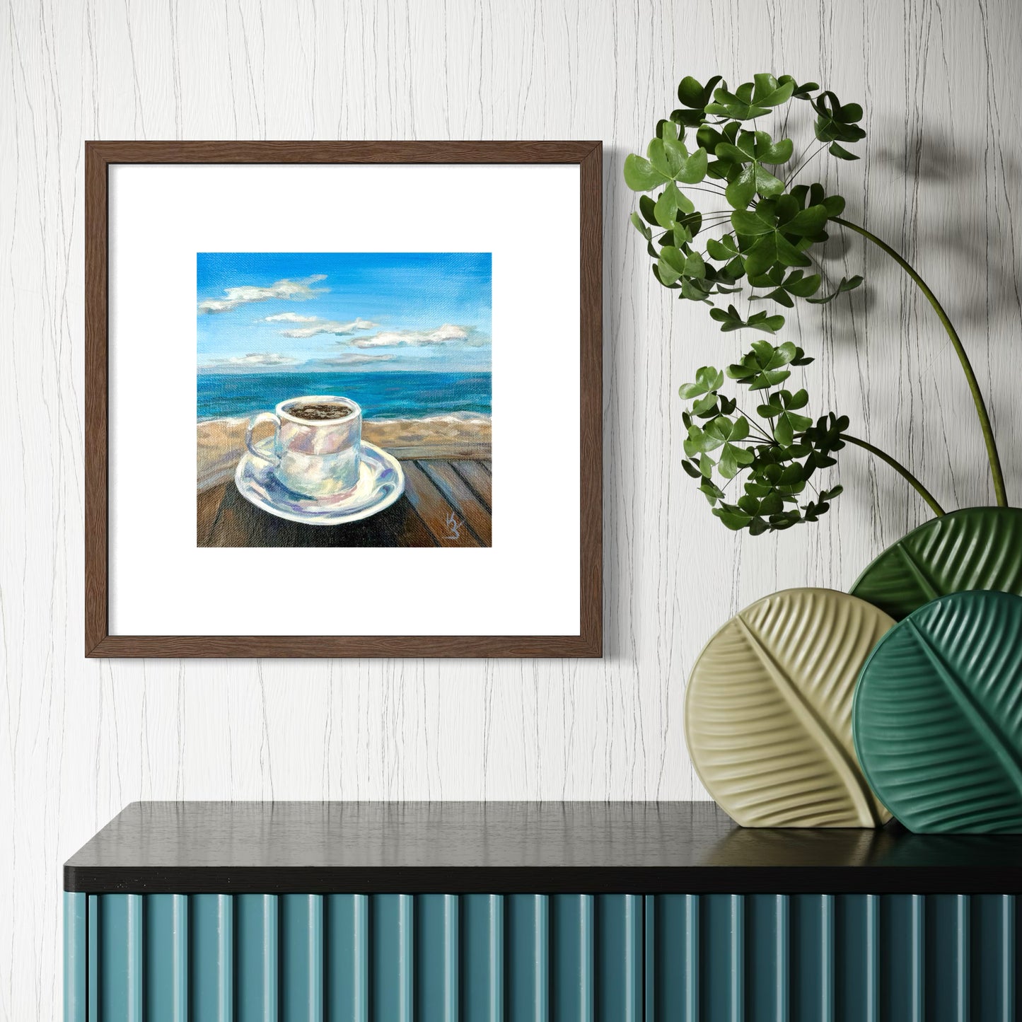Coffee Breeze. Blue. Print