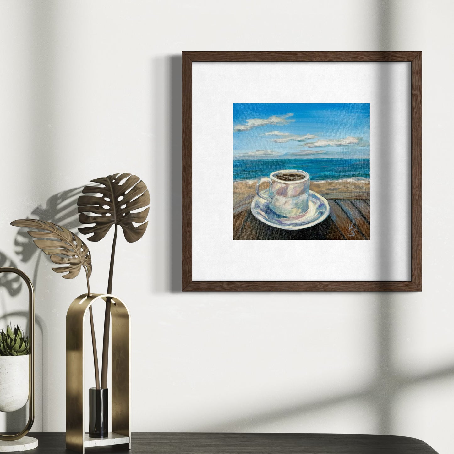 Coffee Breeze. Blue. Print