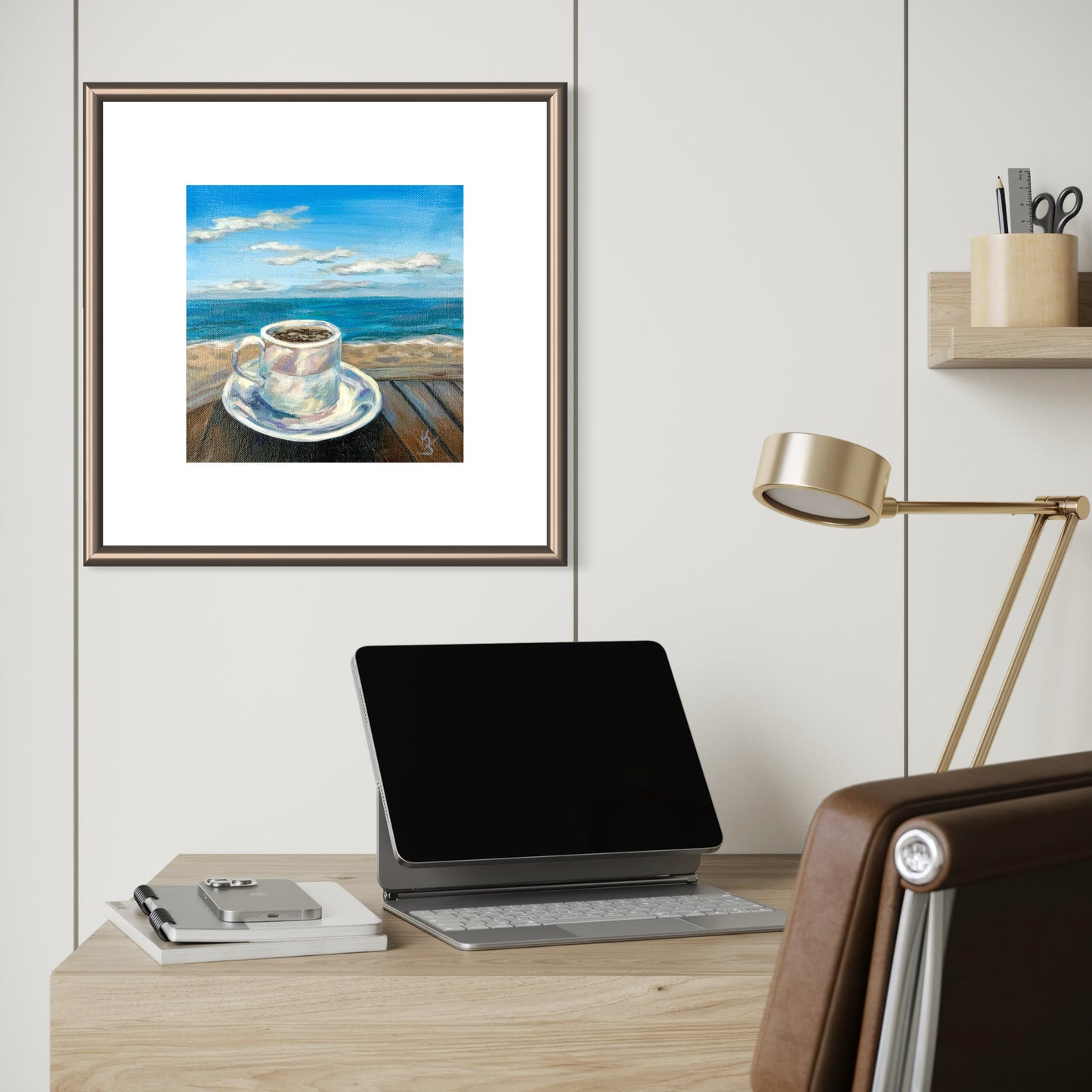 Coffee Breeze. Blue. Print