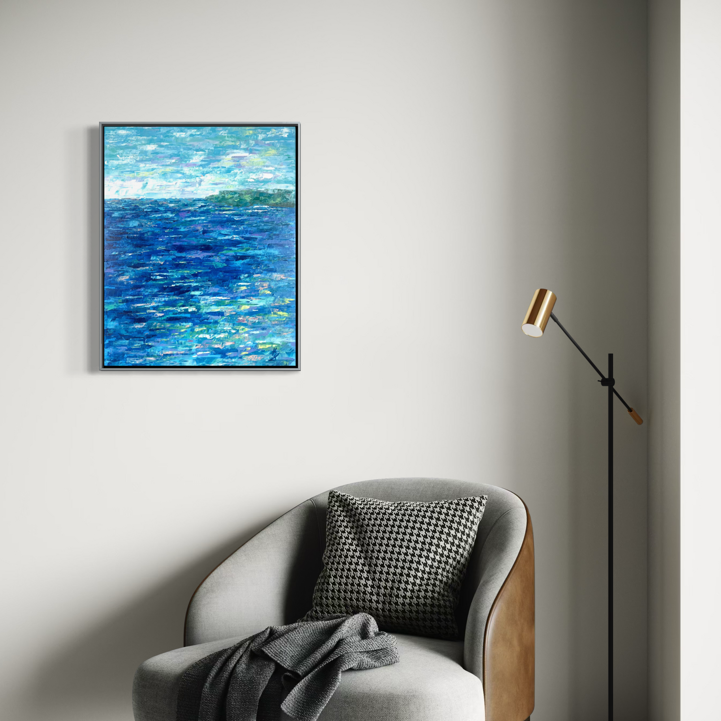 Sun shimmer. Deep blue