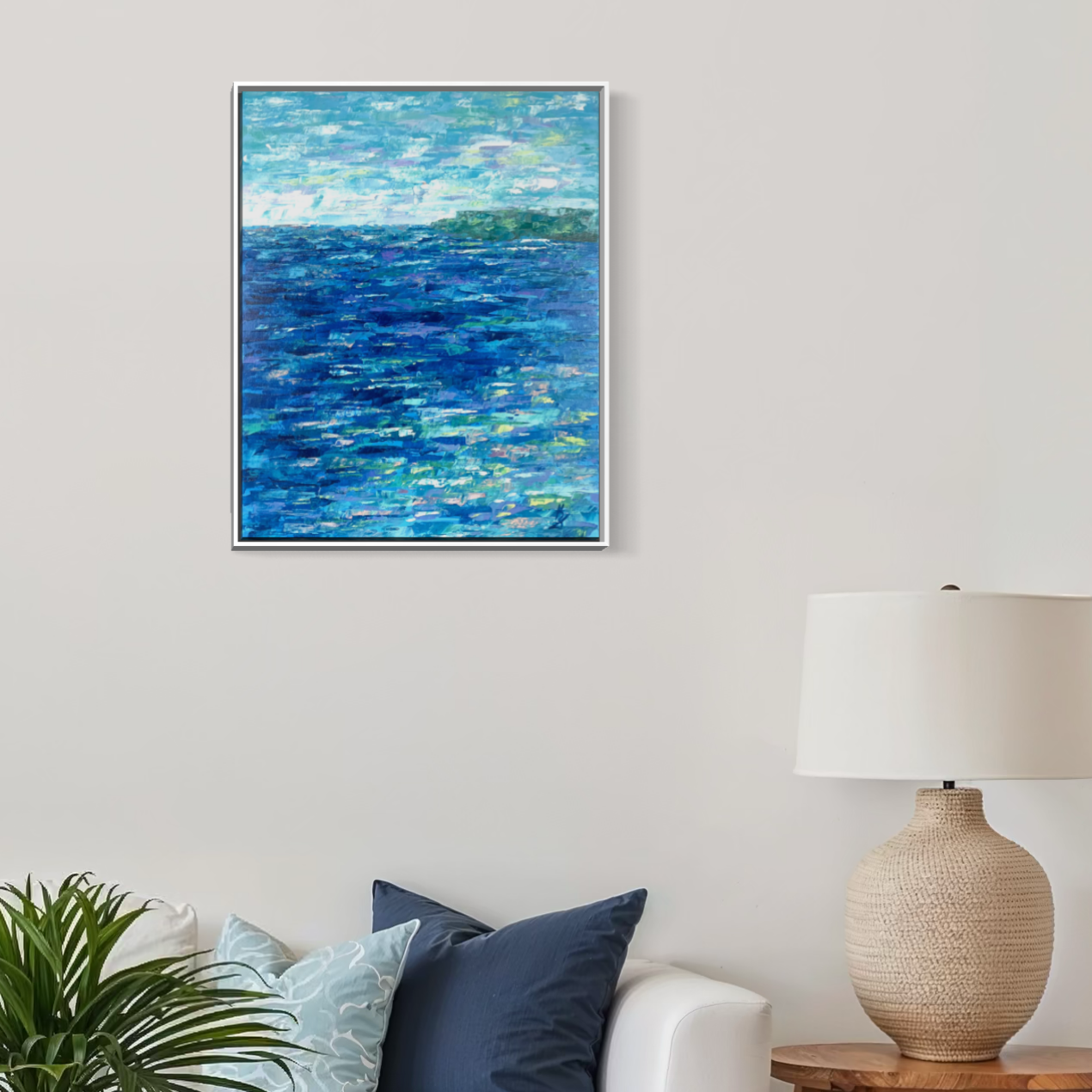 Sun shimmer. Deep blue