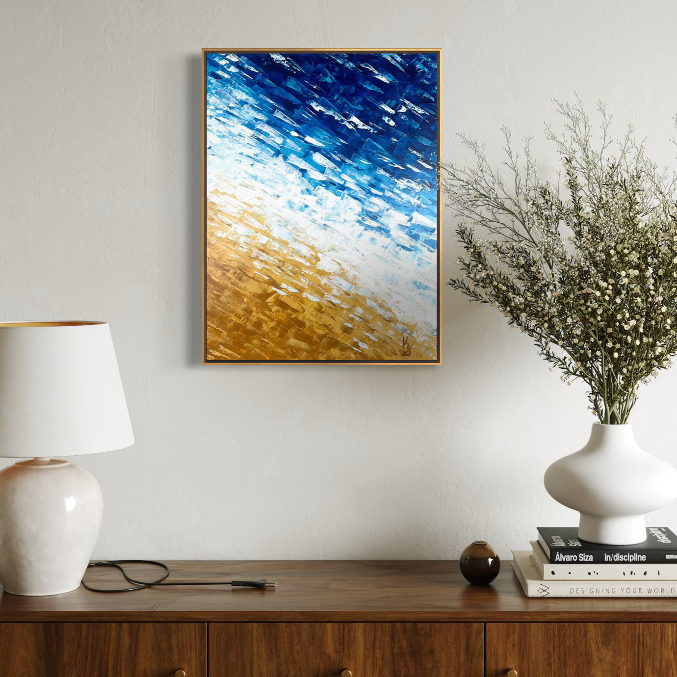 Where waves meet sand. Deep blue