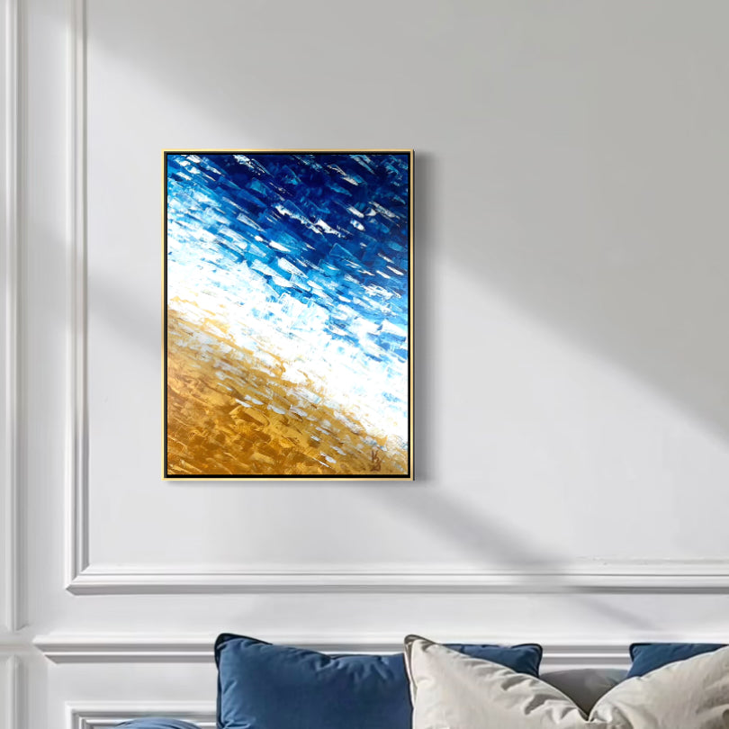 Where waves meet sand. Deep blue