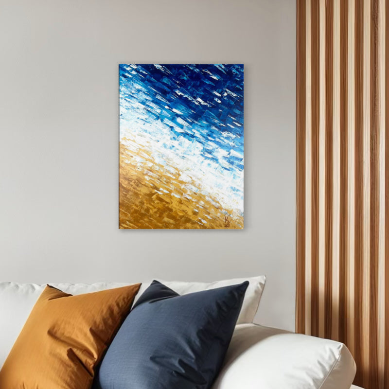 Where waves meet sand. Deep blue
