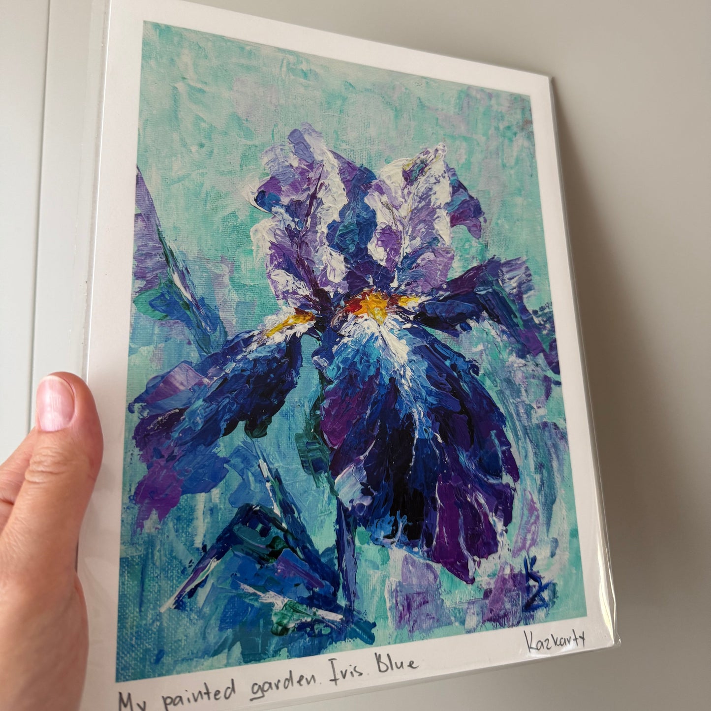 My painted garden. Iris. Blue