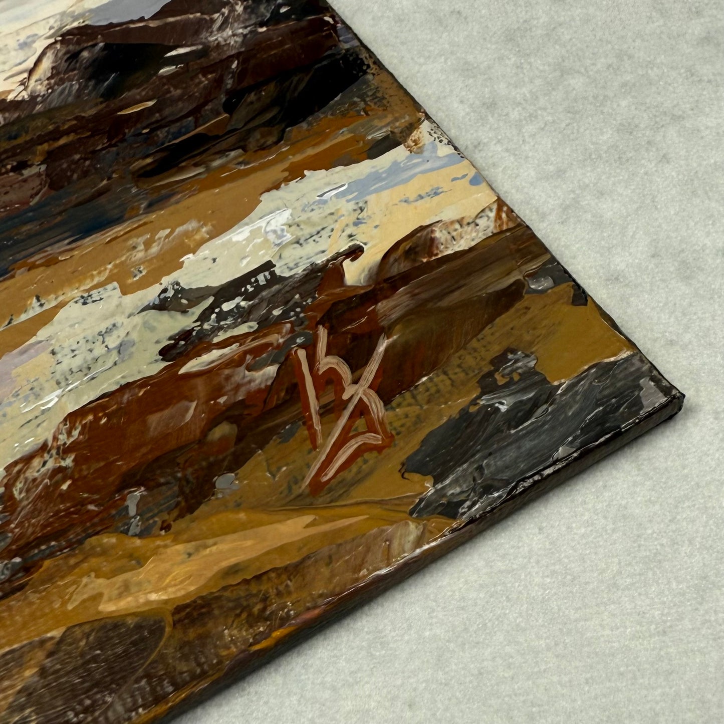 Whispers of the Grassland. Art, decor, optimistic original signed abstract landscape painting on canvas