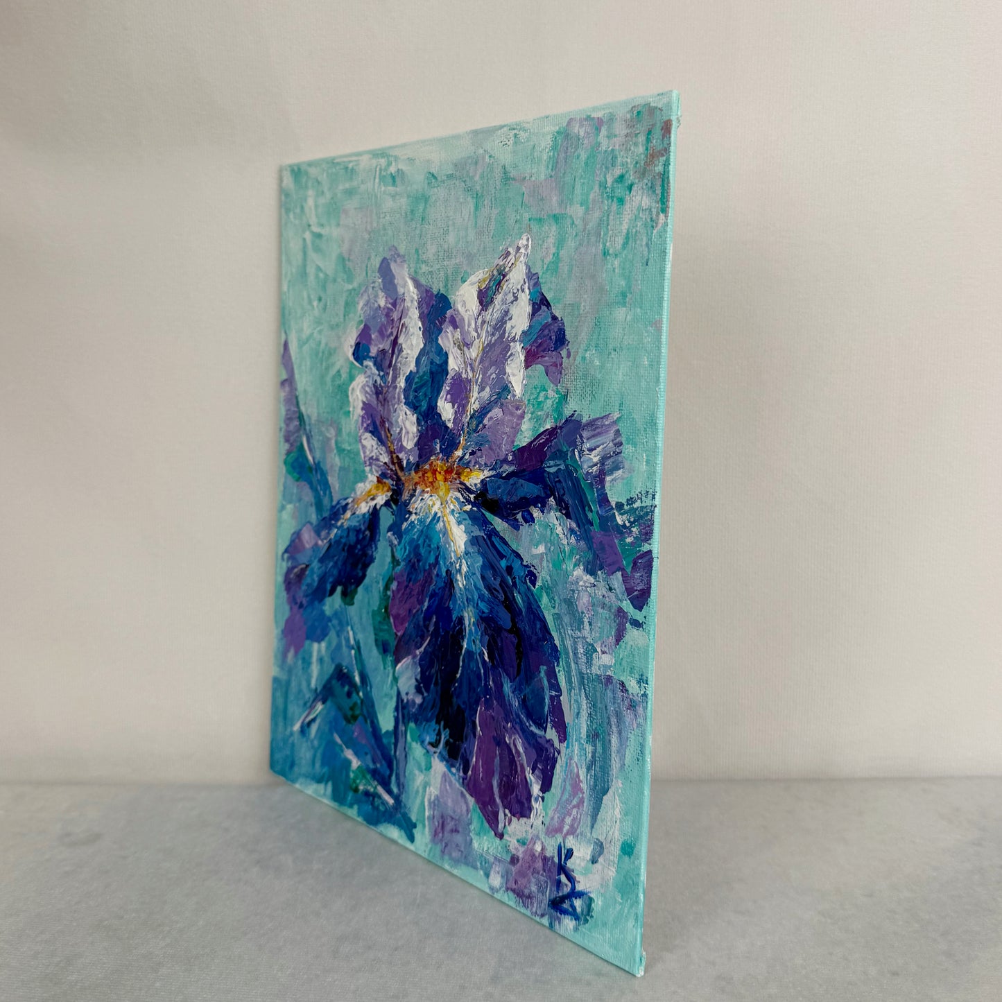 My painted garden. Iris. Blue