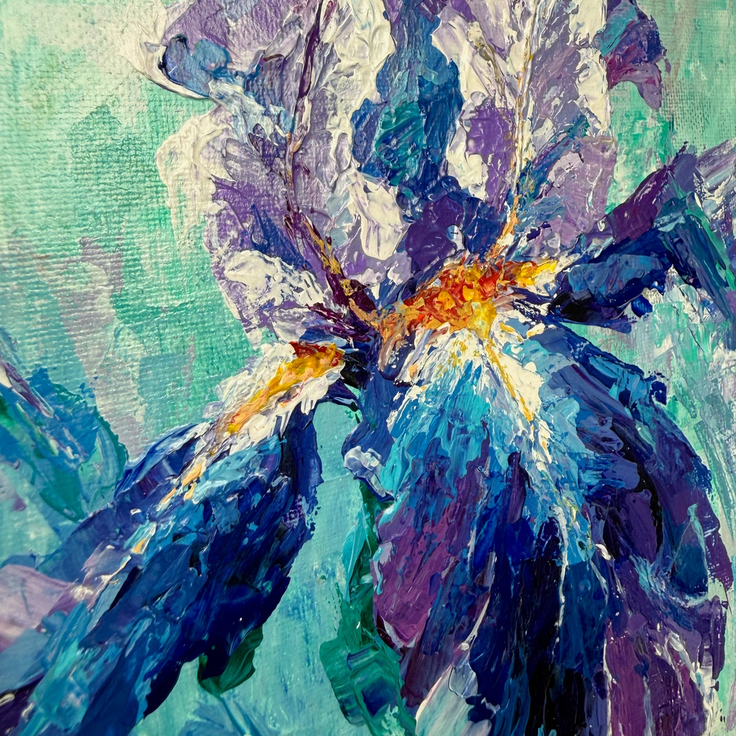 My painted garden. Iris. Blue