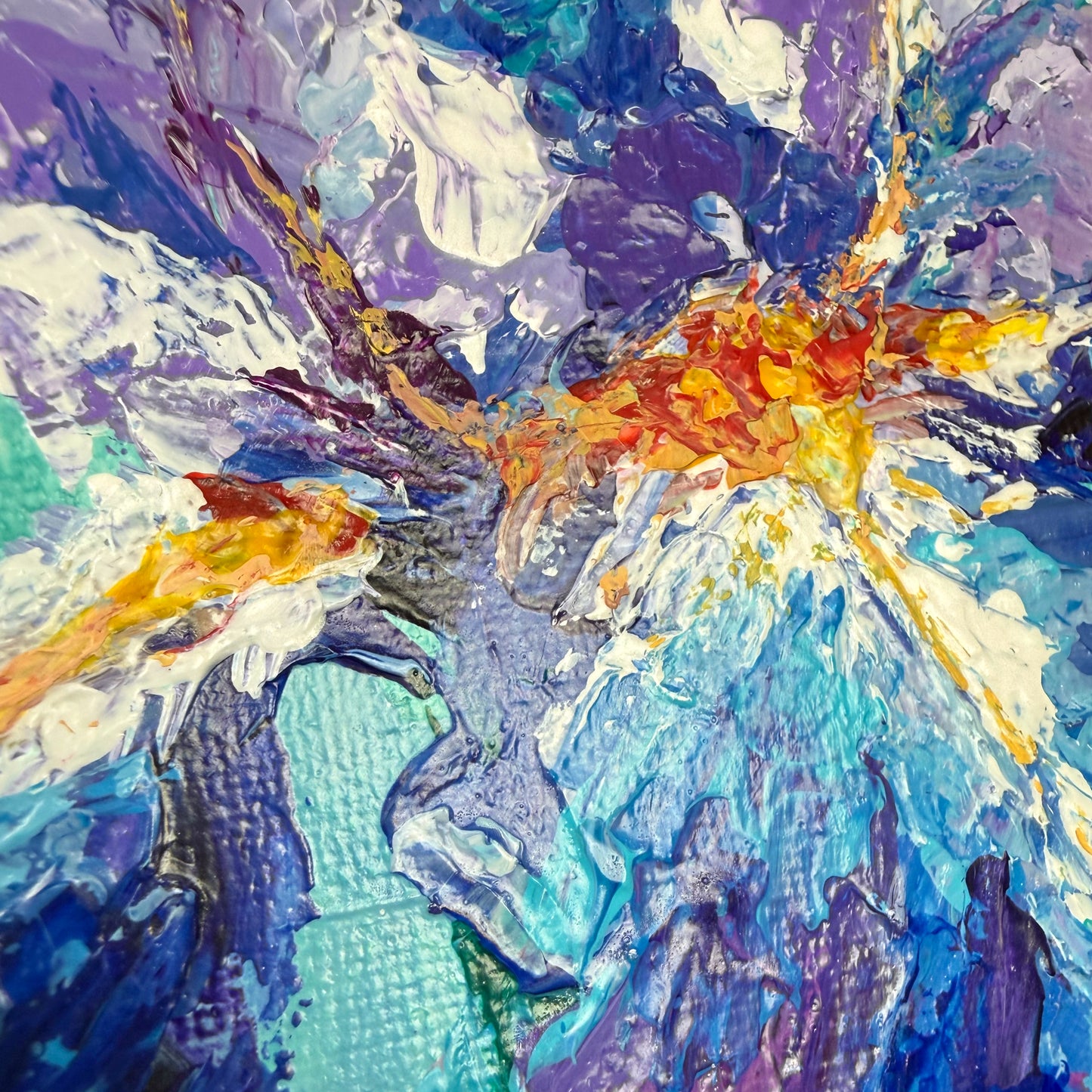 My painted garden. Iris. Blue