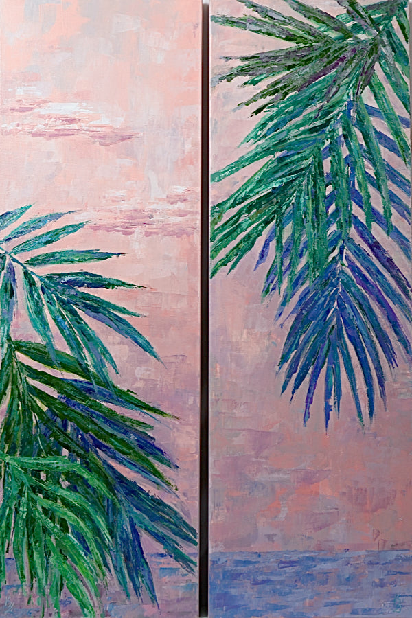 Mauve palm trees