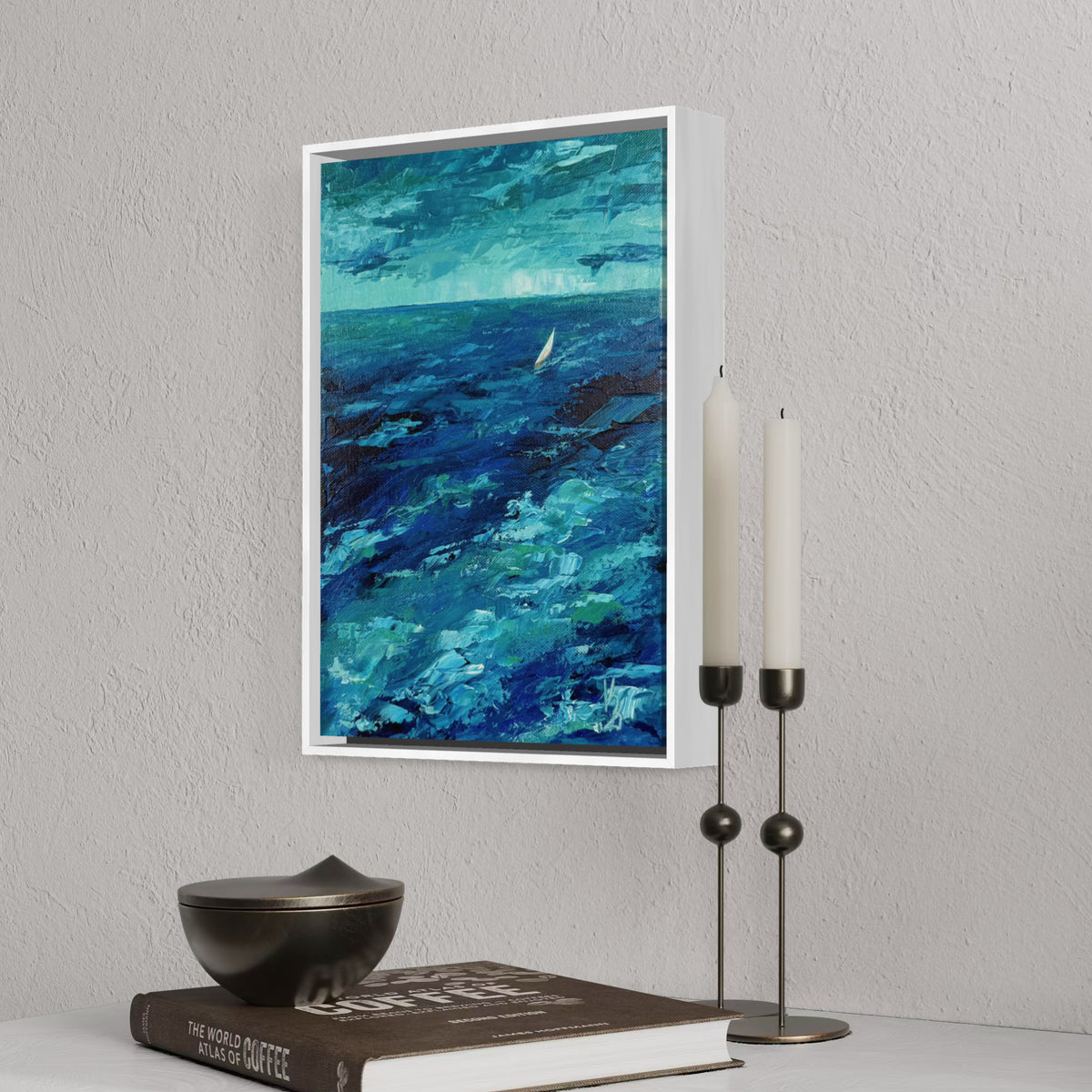 Sailboat. Teal