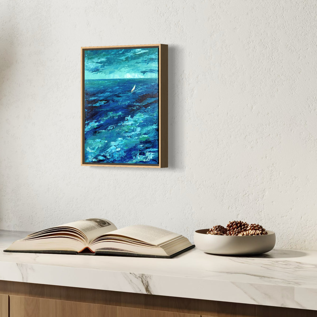 Sailboat. Teal