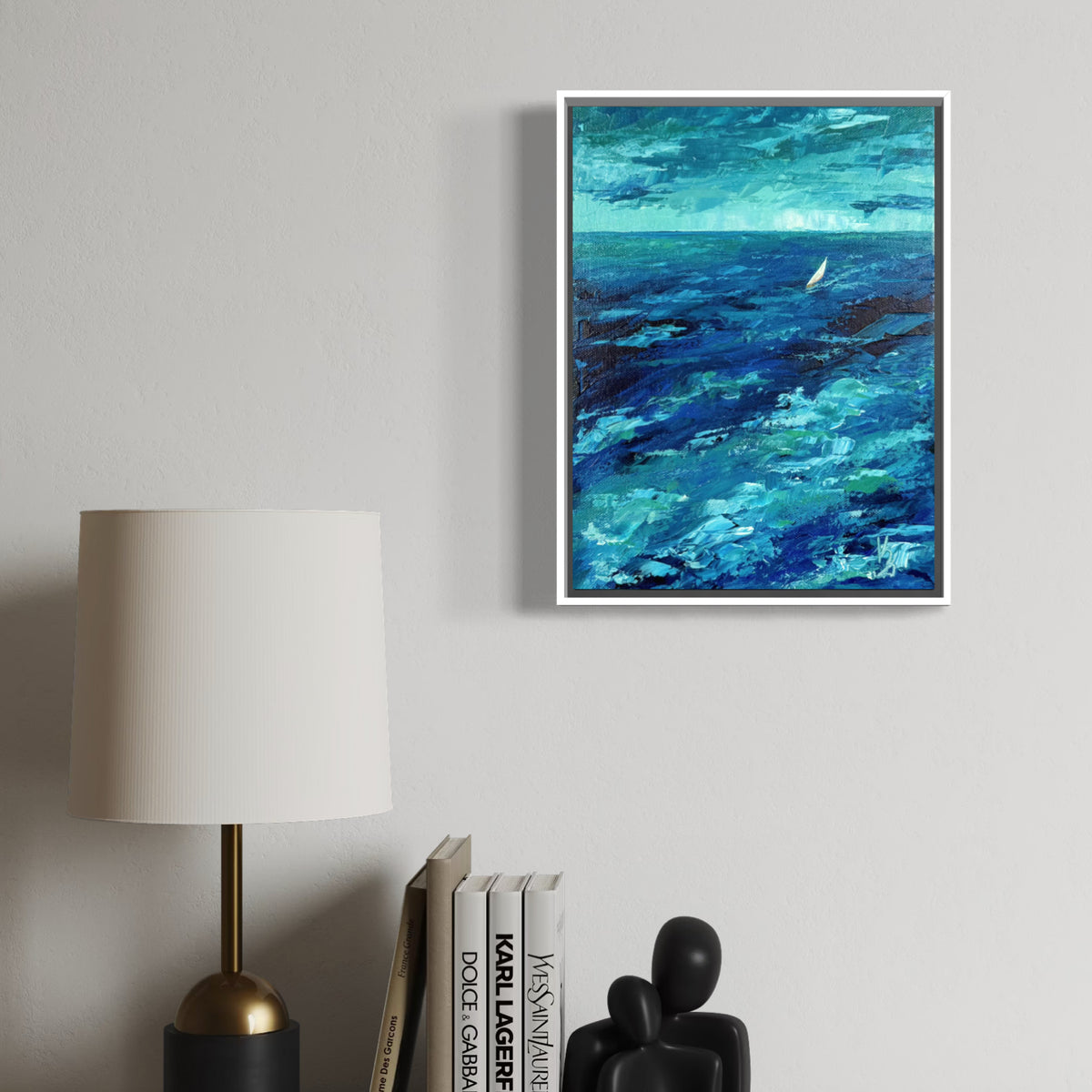 Sailboat. Teal
