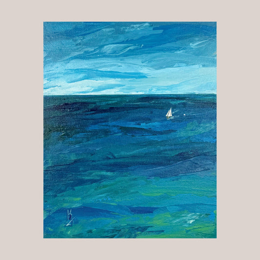 Deep water. Sailboat