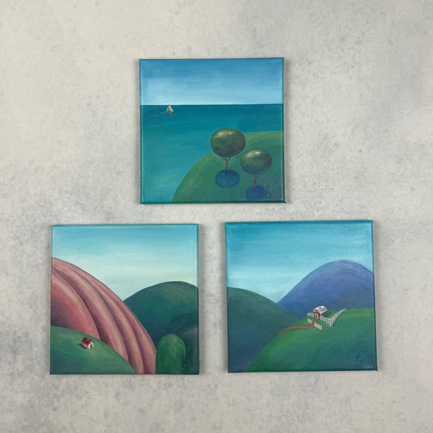 Cozy hills. Set of Prints
