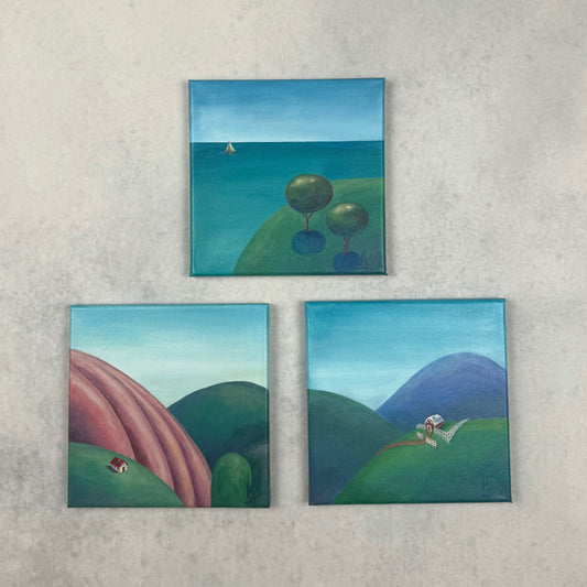 Cozy hills. Set of Prints