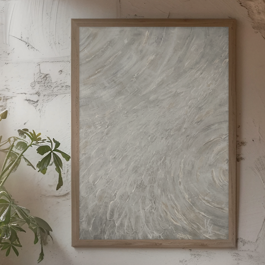 Flow... Art, decor, optimistic original signed textured neutral art painting on canvas