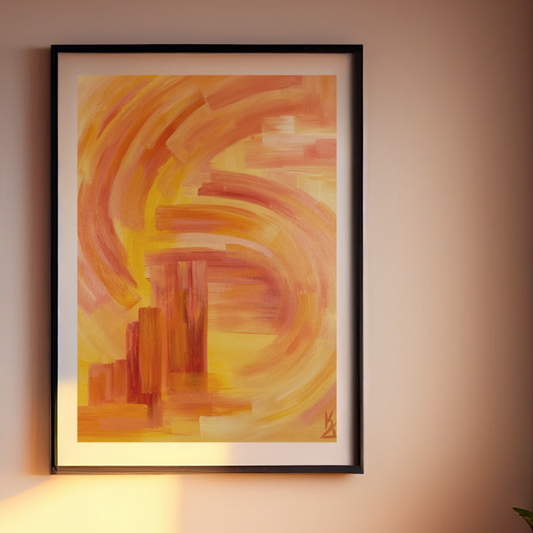 City energy. Art, wall decor, optimistic original abstract painting on canvas large