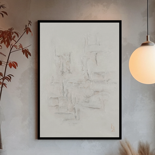 Time labyrinth. White... Art, original abstract textured (impasto) painting on canvas, wall decor