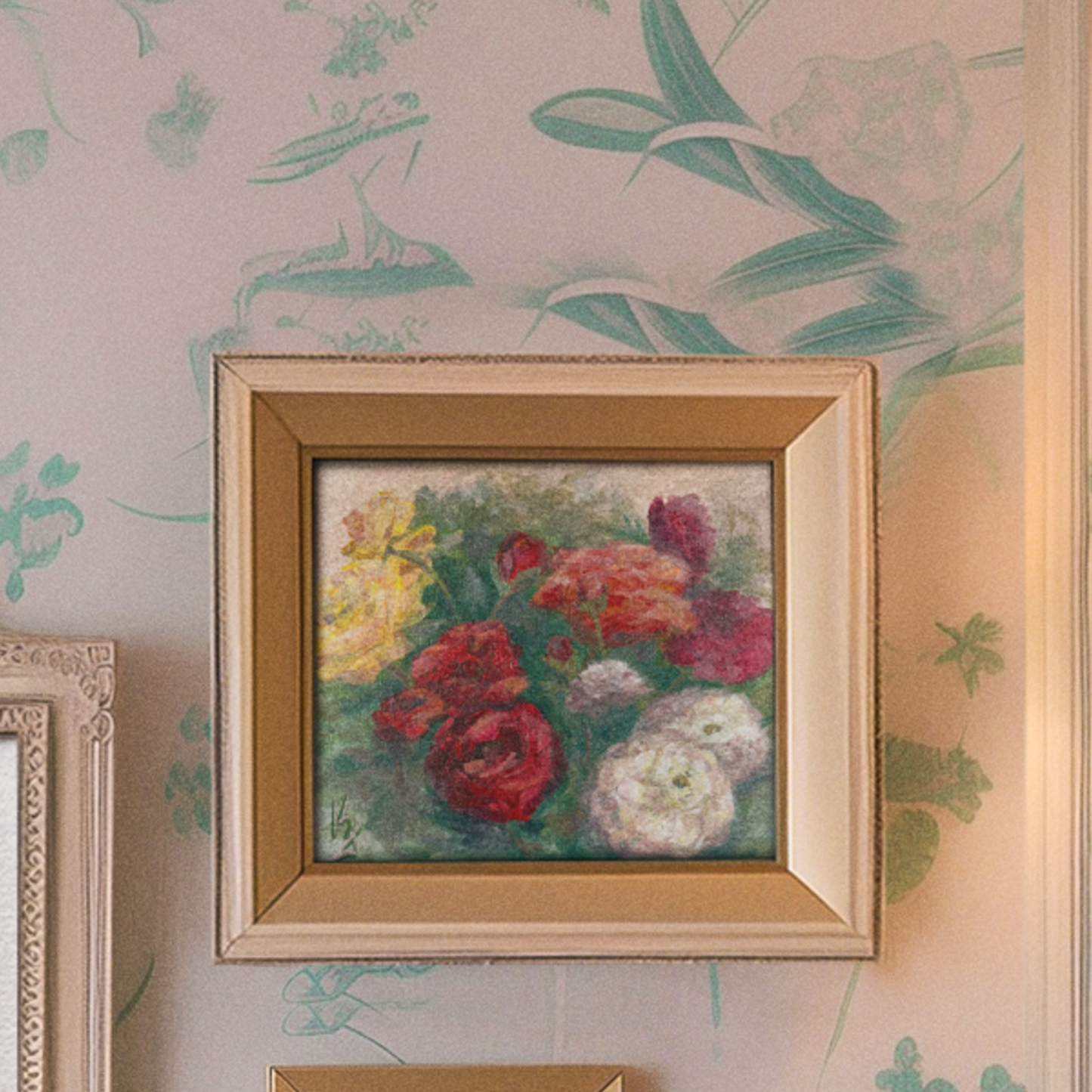 Summers with Grandma. Pink Ranunculus. Print