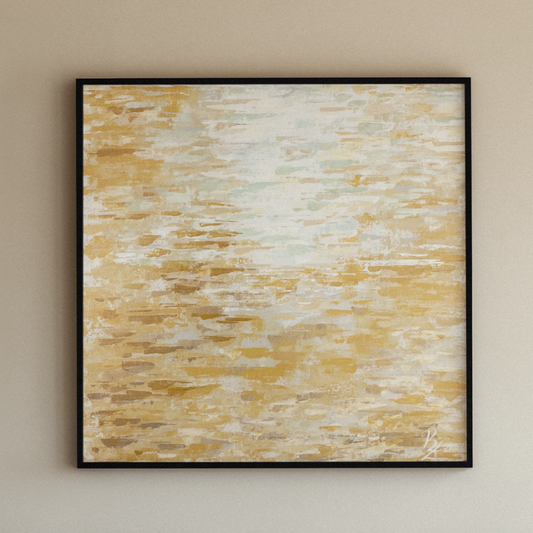 Sun touch. Art, optimistic original signed large abstract  painting on canvas, wall decor