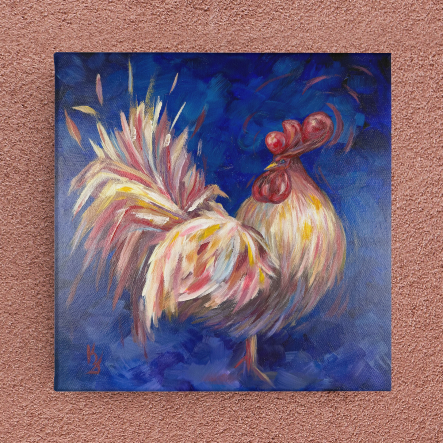 Rooster. Ultramarine.