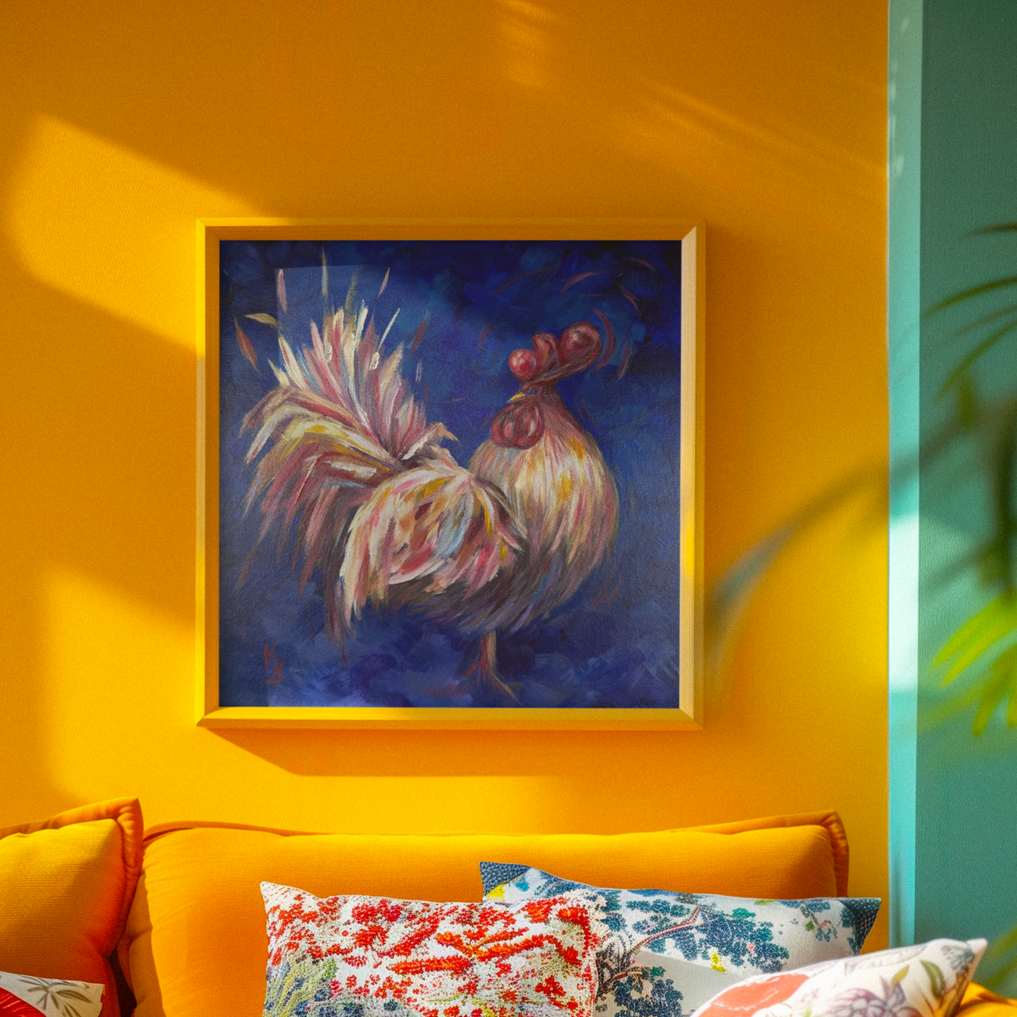 Rooster. Ultramarine.