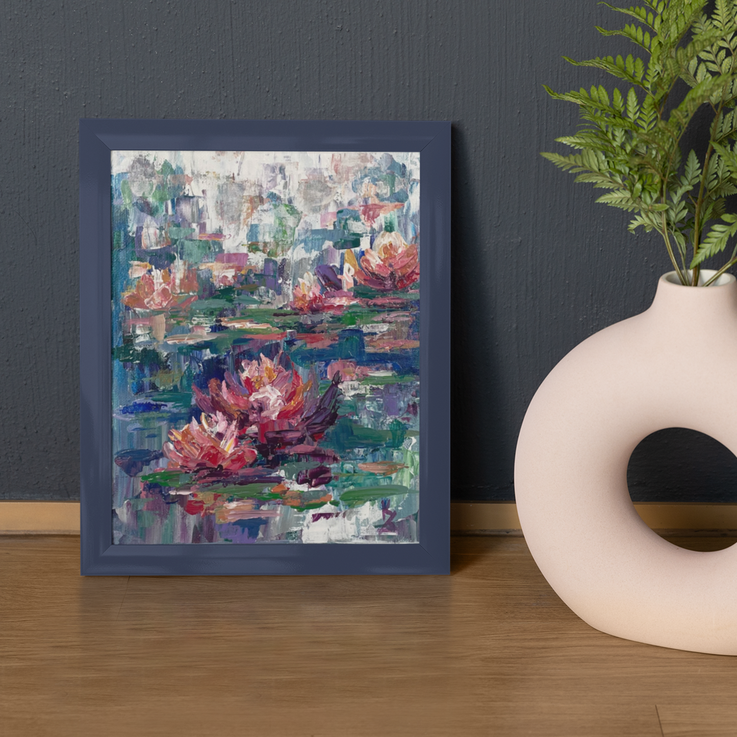 My painted garden. Pond. Print