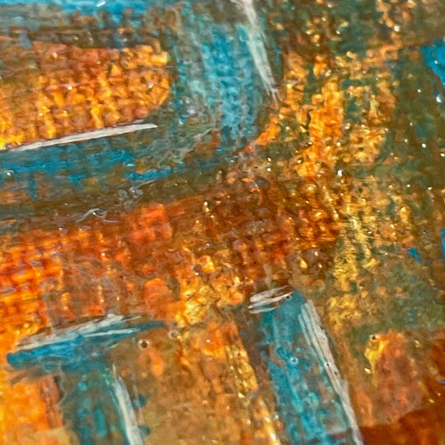 Mail. Rusty padlock. Print, framed