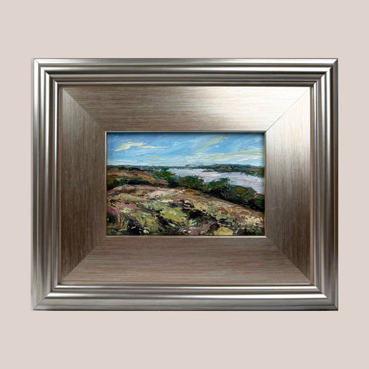 Waving grasses. Pink, framed