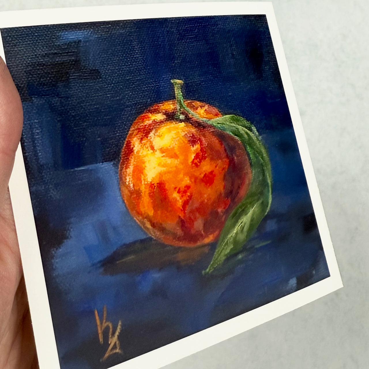 Orange. Indigo.  Fine Art Print from original painting. Giclée Print.