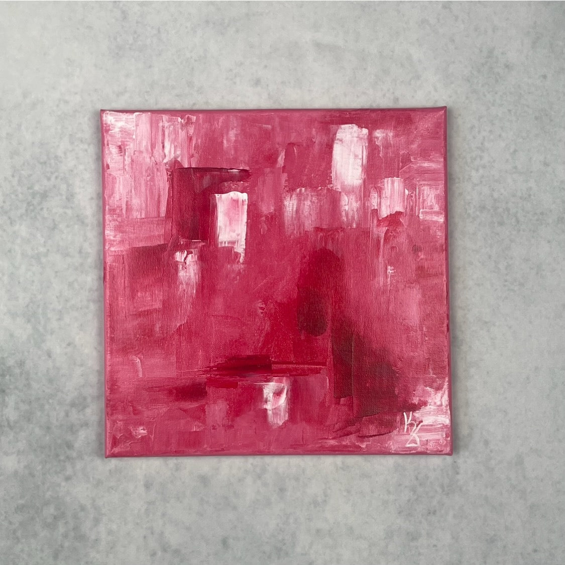 Deep feelings. Crimson... Optimistic original acrylic abstract painting on canvas