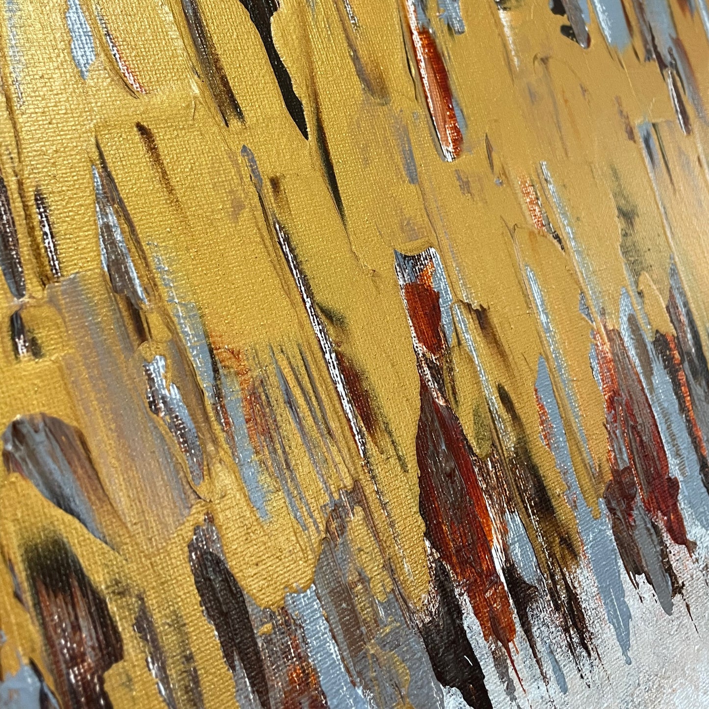 Wood gold... Original acrylic abstract painting on canvas