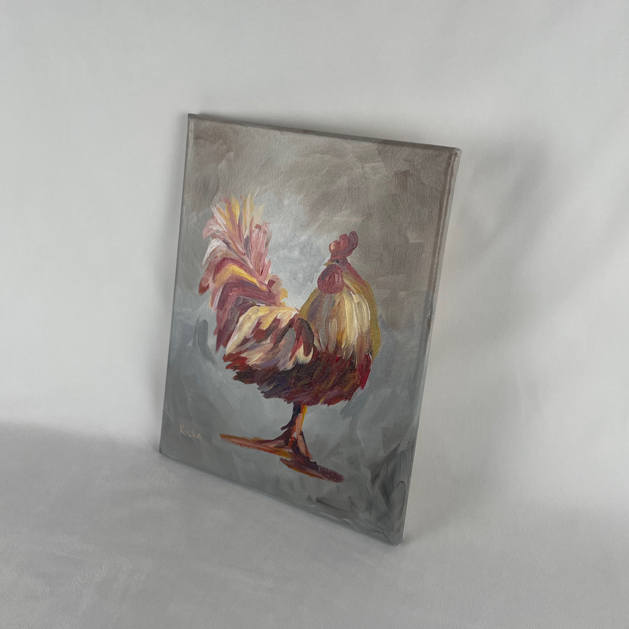 Rooster Red... Original acrylic painting on canvas