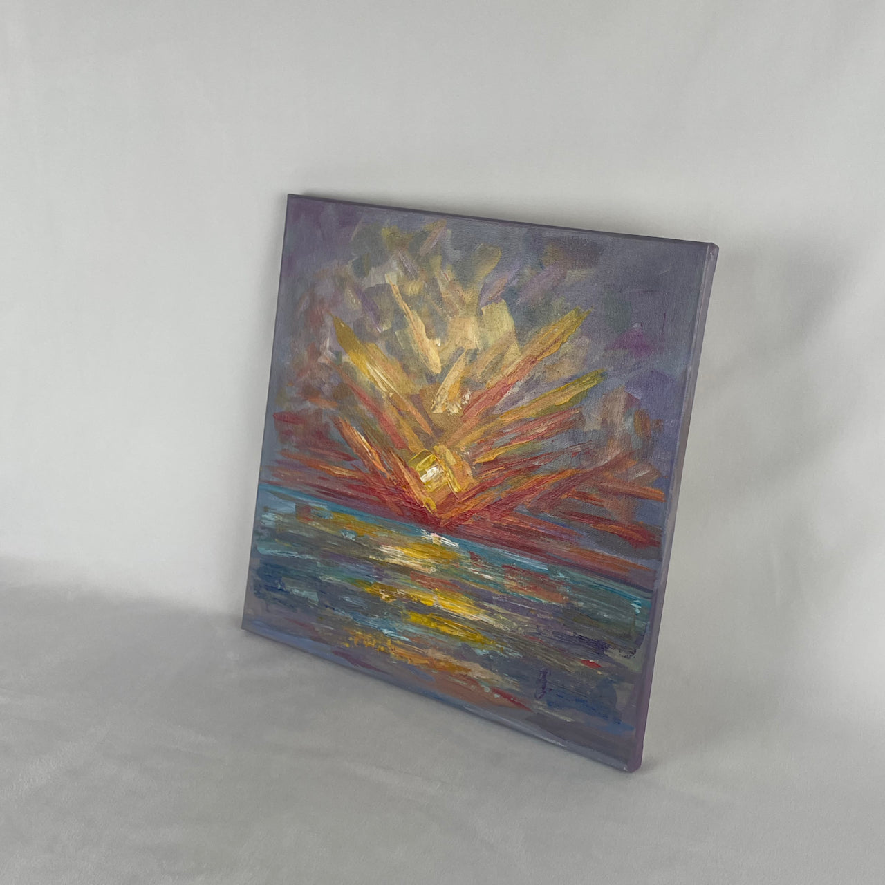 Sun explosion... Original acrylic landscape painting on canvas