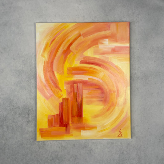 City energy... Optimistic original acrylic abstract painting on canvas large