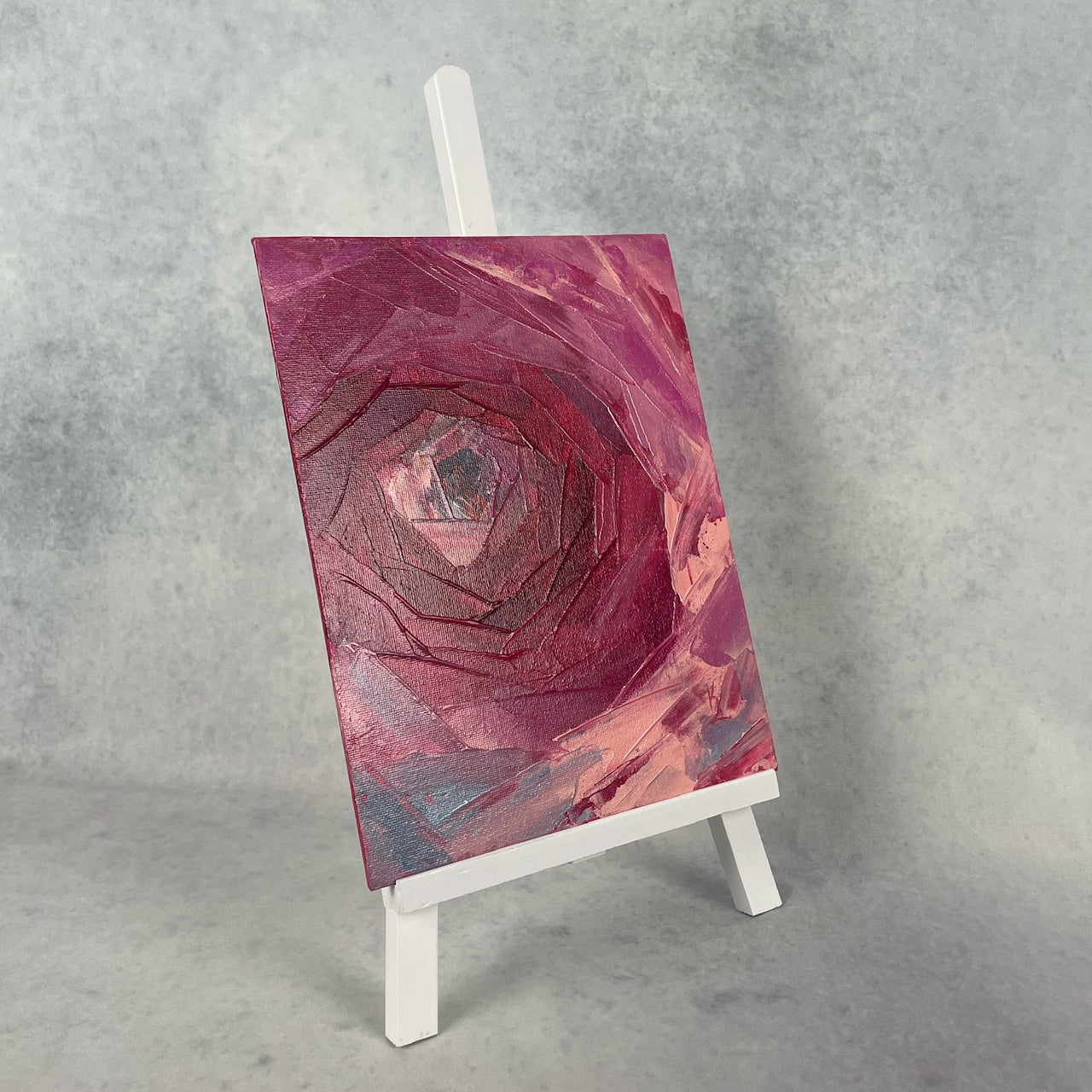 Deep feelings. Rose... Optimistic original acrylic abstract flower painting on canvas