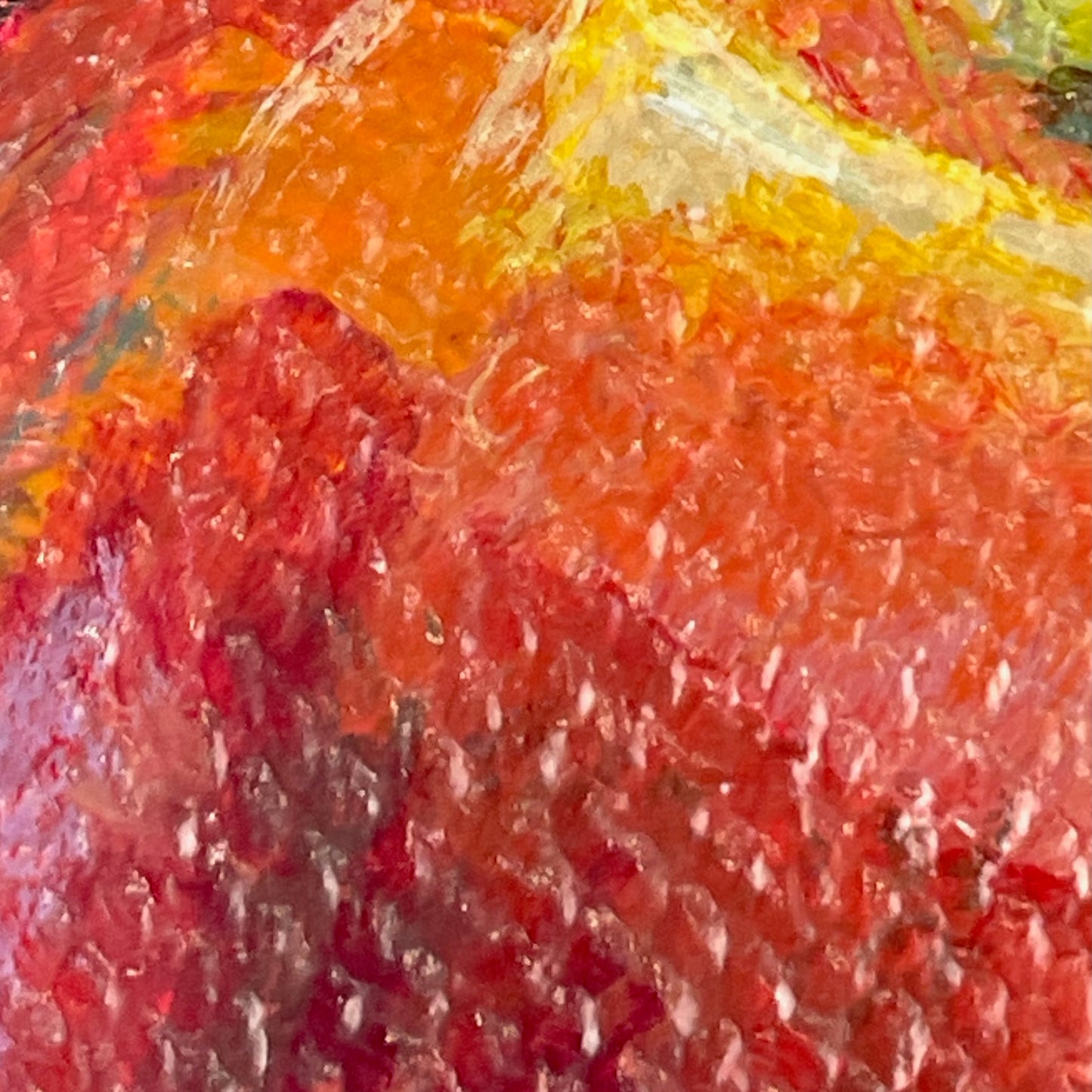 Apple. Slate... Optimistic original small acrylic fruit painting on canvas