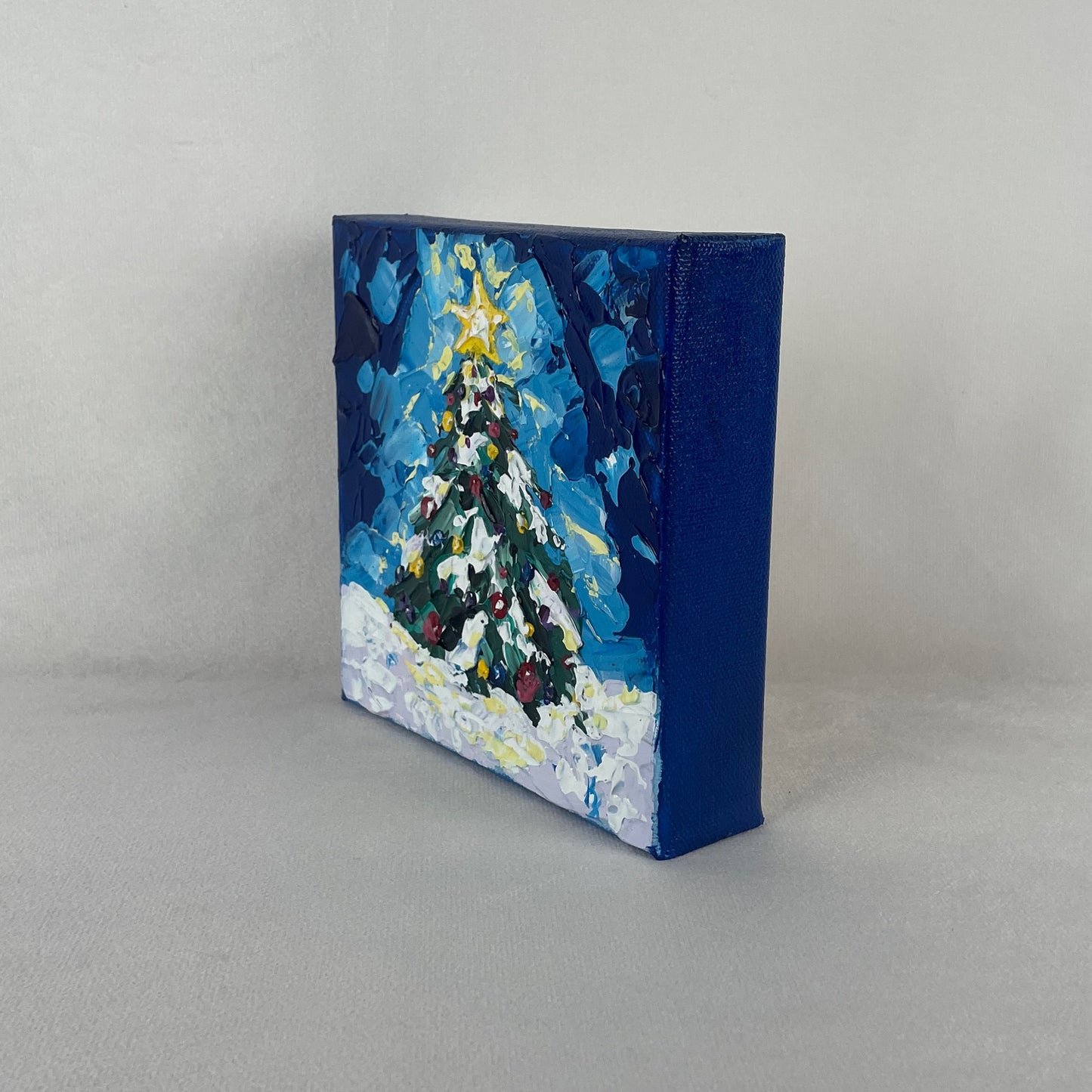 Sparkling Tree... Optimistic original acrylic impasto (3D) painting on canvas